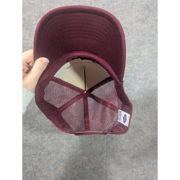 Gangsters Buy Flowers Maroon Mesh Trucker Hat Embroidered Rose Streetwear Nissin - Picture 4 of 6